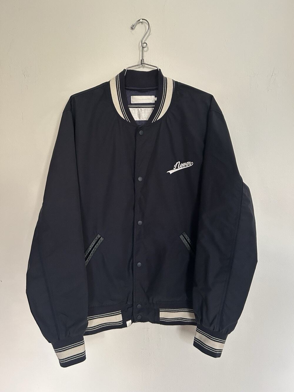 thisisneverthat Never Varsity Jacket Men’s L Navy Embroidered Made in Korea